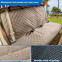 VIEWPETS Bench Car Seat Cover Protector, Waterproof Heavy-Duty - 52" L × 62" W / KHAKI - image 2
