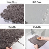 Typutomi 12 piece plush puzzle foam floor mat in rose red and pink interlocking tiles - view 7