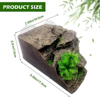 Turtle Basking Platform,Resin Bearded Dragon Basking Platform Reptile Habitat Cave Climbing Ramp - Slope / Gray - image 3