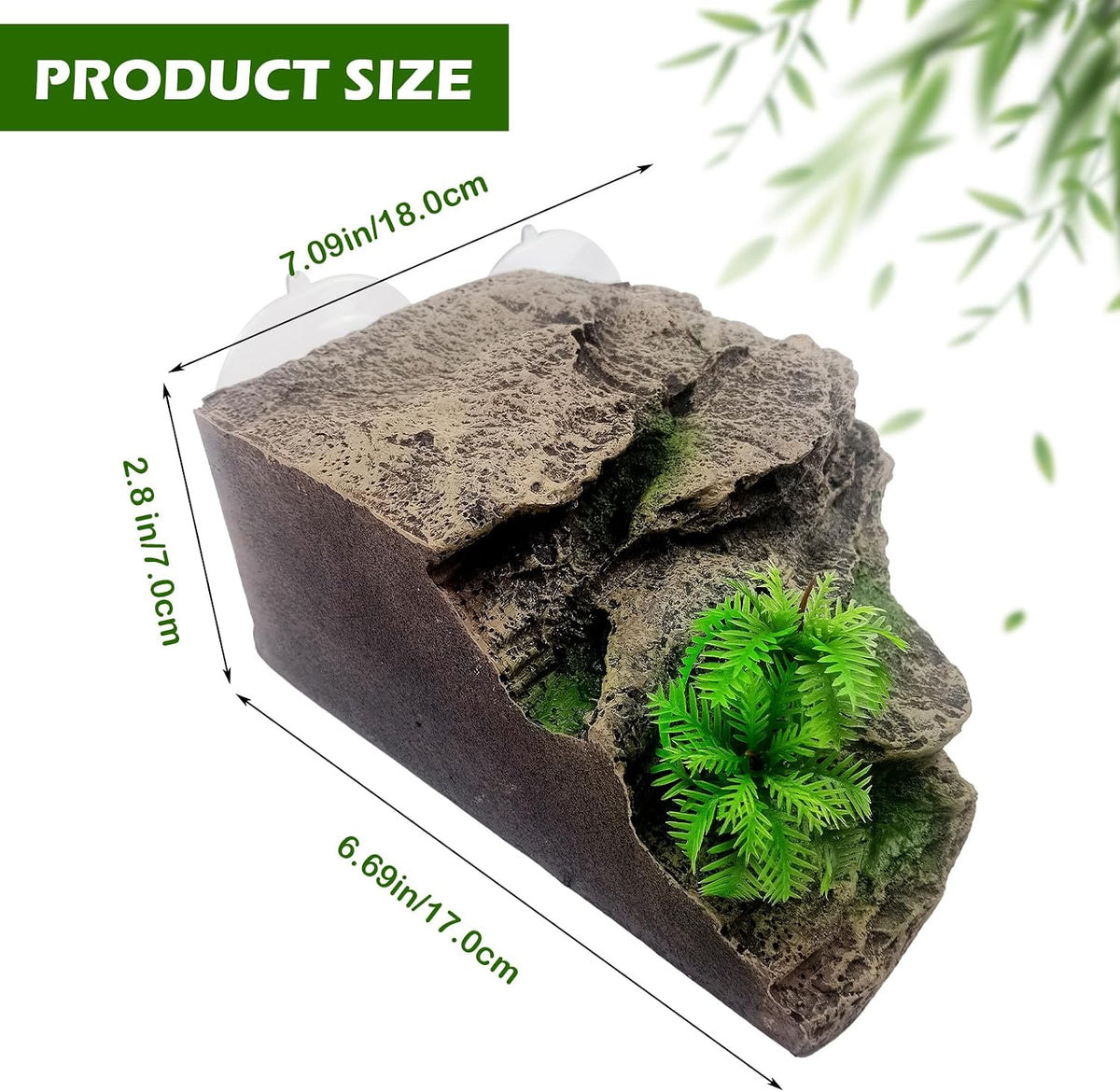 Turtle Basking Platform,Resin Bearded Dragon Basking Platform Reptile Habitat Cave Climbing Ramp - Slope / Gray - image 3