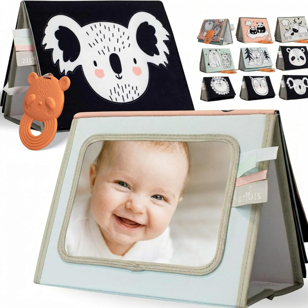 Soft Tummy Time Book w/ Baby Safe Mirror