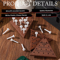 Zhanmai 3 Sets Wooden Triangle Peg Travel Game - White Peg Dark Brown Board / 3 - image 3