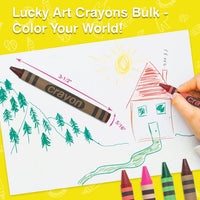 Lucky Art white crayons bulk refill pack, 80 regular size wrapped crayons - view 8