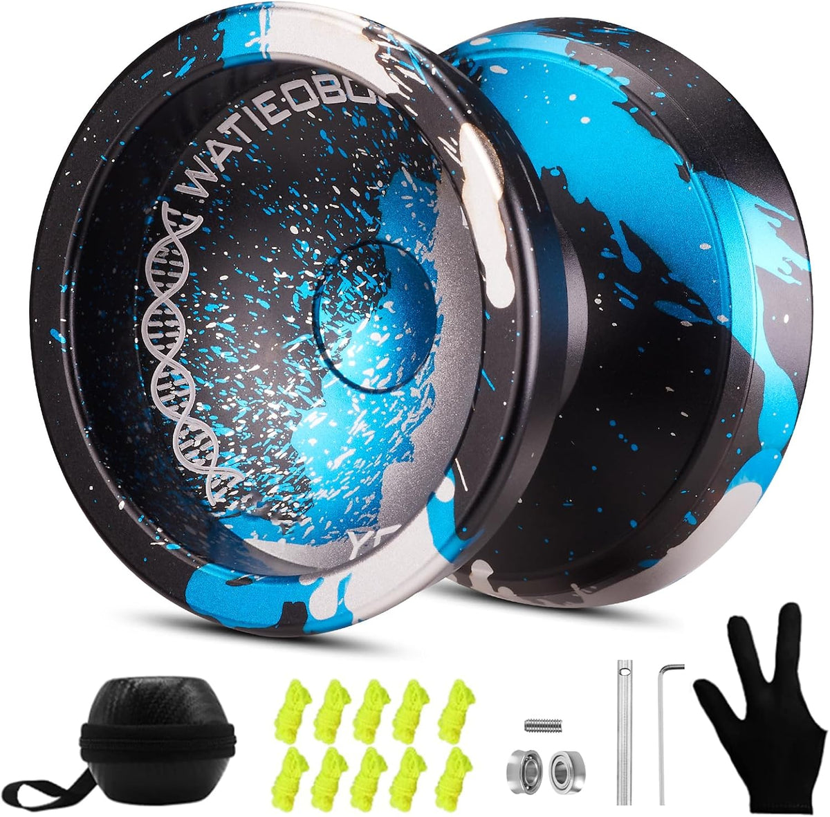 C130 YoYo Professional Responsive Yo yo Bearing for Kids Beginner - Black Blue Silver