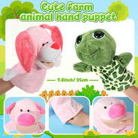 Roundfunny animal hand puppets set of 4: cow, frog, duck and sheep with movable mouths - view 4