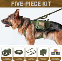 Forestpaw Tactical Dog Harness for Large Dogs, Military, L - L:Chest 27-40",Fit 70-140lbs / Green - image 2