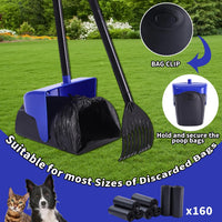 Pooper Scooper Large Swivel Bin & Rake with 160 Waste Bags - Blue1 - image 4