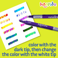 International Arrivals Happido Double-Sided Markers for Kids - 12 Count - Color Changing Double Ended - image 3