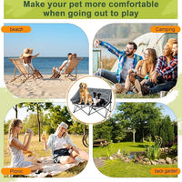 Portable Dog Camping Chairs for Dogs Raised Pet Bed for Outdoor Folding Chair Patio Lazy Puppy Cot Heavy Duty Pet Camping Gear(29 x 45 x 20 Inches,Check)