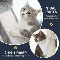 Allewie 68 Inches Cat Tree/House and Towers for Big Feline/Scratching - 82 in / Light Grey - image 4
