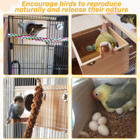PINVNBY Parakeet Nesting Box Bird House for Cage Wood Mating Box Bird - Wood,L: 9.8*5.3*5.3 inch - image 4