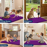 Smiry Dog Door Mat for Muddy Paws 36x24, Absorbs Moisture and Dirt Doormat, Non-Slip Washable Quick Dry Chenille Front Door Mat Indoor Entrance, Entryway Carpet for Inside Floor, Purple