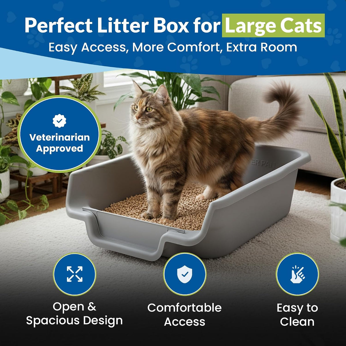 KittyGoHere Senior Cat Litter Box Jumbo Low Entry Open Top - Misty Gray / Jumbo - image 2