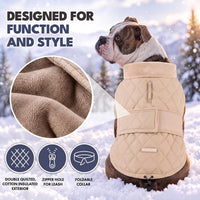 Spark Paws Quilted Dog Winter Coat - Beige / 3XL - image 3
