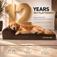 The Dog’s Bed Orthopedic Memory Foam Dog Bed with Headrest XL 6-Inch – Essentials for Dogs - Brown Plush / XL (46"L x 28"W x 4"Th) - image 3