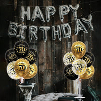 TONIFUL 4 Set Black Gold Balloon Stand Balloon Centerpieces for Table – Fun for Kids & Family - Black Gold-70th / Birthday Balloon Stand - image 4