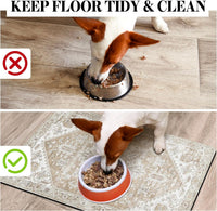 Dog Food Mats for Floors, Absorbent Dog Bowl Mat for Food and Water Dispenser Mat, Quick Dry Cat - Beige / S(12"×20") - image 3