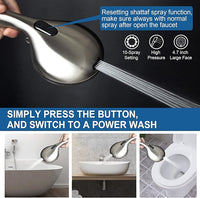 High Pressure Handheld/Rain 82-mode 3-way Shower Head Combo with 25.75" Adjustable Drill-free Stainless Steel Slide Bar, Pet & Tub Power Wash and Anti-clog Nozzles, with 5ft Hose - Brush Nickel
