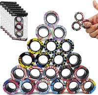 24Pcs Magnetic Rings Fidget Toys Spinner Set Halloween Decor Party - 24 Pcs