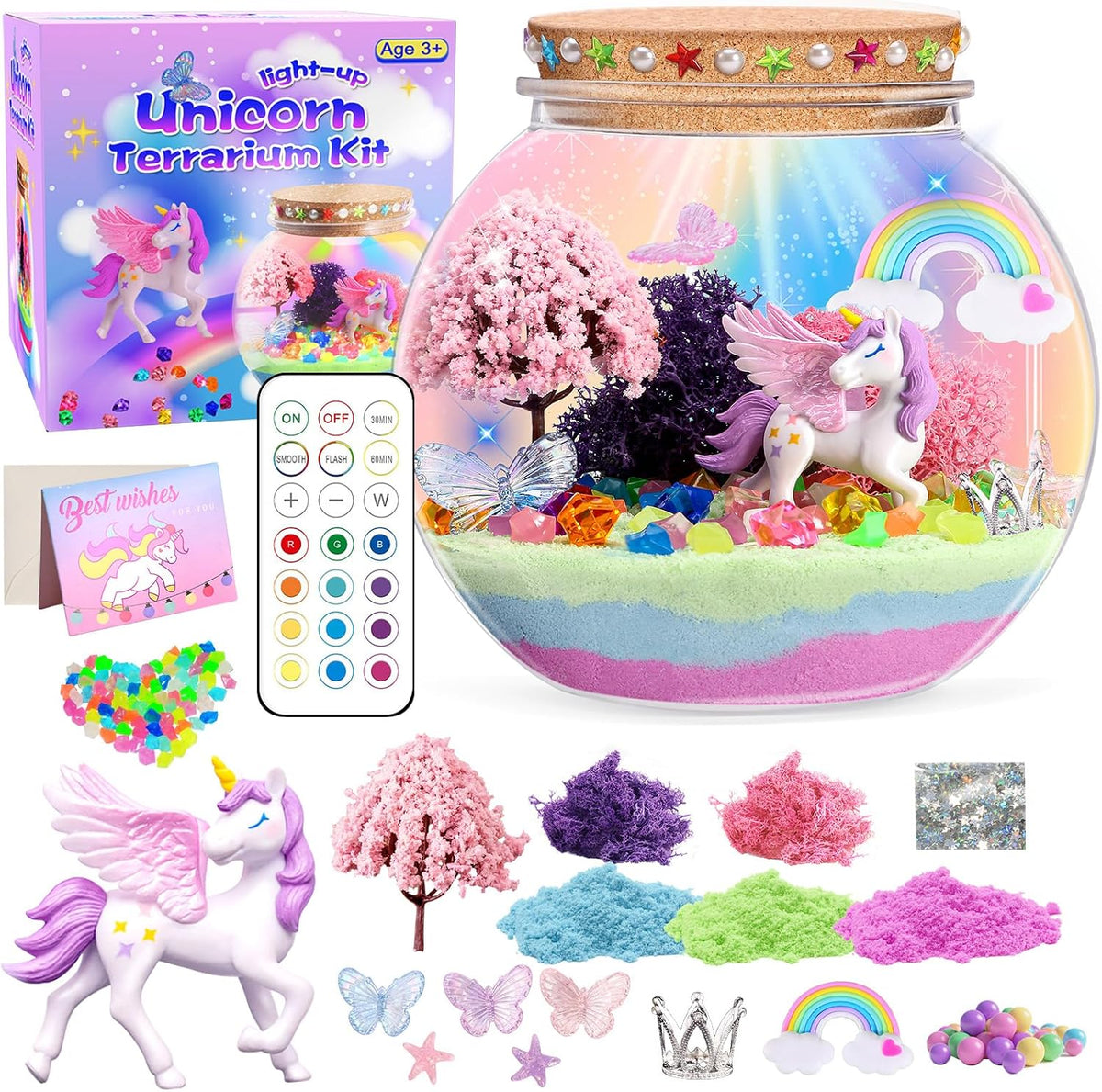 Ocean Light Up Terrarium Kit for Kids - Unicorn