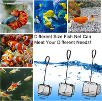 2 Pack Aquarium Fish Net Fine Mesh Quick Catch Tank Skimmer 5 Inch – Essentials for Fish - Black / Multi-Size Set: 4"/5"/6" (3-Pack) - image 3