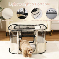 Foldable Pet Cat Playpen, Indoor Cat cage Crates S - Beige / Large（35.4"L x 27.6"W x 23.6"H） - image 2