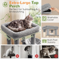 Globlazer Z78 Heavy Duty Cat Tree for 20lbs Large Adult Cats - Light Grey / 54 inch - image 3