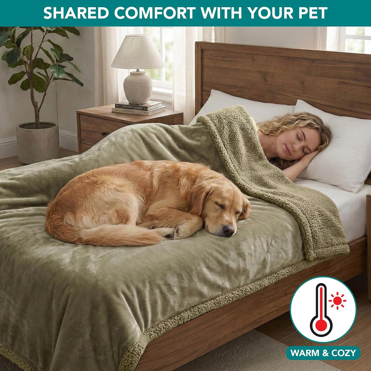 PetAmi Waterproof Dog Blanket for Medium Large Dog Pet, 60x40 - X-large 80 X 60 Inches / Taupe/Taupe Sherpa - image 4