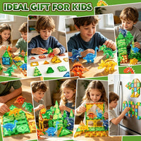 Dinosaur Toys Magnetic Tiles 3D Movable Dinos for Kids 3-5-7 - image 2