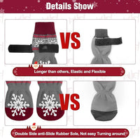 BEAUTYZOO Christmas Winter Anti-Slip Dog Socks with Grips Traction Control for Small Medium Large Dogs, Non Skid Indoor Double Side Pet Paw Protector for Hardwood Floor Wear, Snowflake S/M