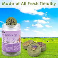 ERKOON Treats Rabbit Toys, 100% Edible Premium Timothy Hay Chew A Blocks for Rabbits, Chinchilla Treats, Chew Toys for Teeth Guinea Pigs and Mice