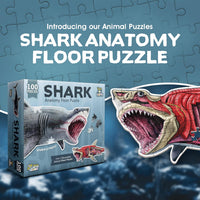 Genius Games shark anatomy floor puzzle showing a great white shark and its anatomy - view 16