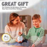 SOBEIT Piggy Bank for Kids Girls Boys, Glazed Ceramic Coin Bank - Style 2 White - image 4