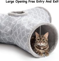 Tempcore Cat Tunnel, 3-Way Collapsible Toy for Indoor Cats - Geometry Grey / Small - image 4
