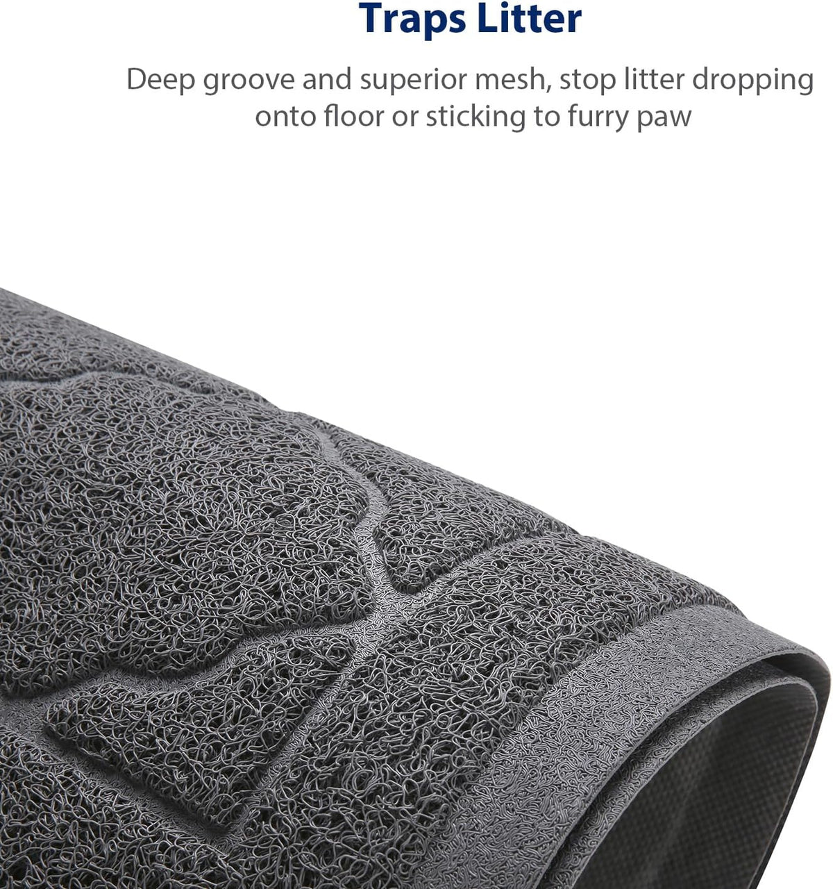 Cat Litter Box Mat, Kitty Premium PVC Pad, Durable Trapping Rug - #03 Grey / Medallion/47 x 36 Inch - image 4