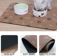 Pet Cat Dog Food Mat Non Slip Mat for Dog Water Bowl Mat Quick Dry - Brown / 32*17 in - image 4