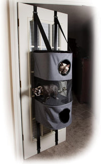 K&H Door Cat Tree, Hangin Condo 5 Level Mounted, Gray - 3 Story Condo