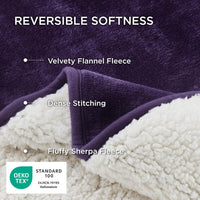 Bedsure Waterproof Dog Blankets for Small Dogs Soft Cat Blanket Warm - Queen(86x90") / Eggplant - image 2