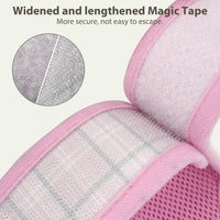 Plaid Breathable Rabbit Harness and Leash Set Escape Proof - Pink / M - image 2