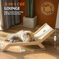 PETKARAY Beach Chair Cat Hammock - Blue / Beach Chair + Palm Tree - image 3