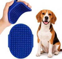 Pets&Goods Rubber Grooming Brush for Dogs & Cats - Blue