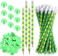Tinlade 72 Pcs Sports Pencils and Erasers for Boys, Party Favors – Fun for Kids & Family - Tennis