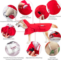 MAMORE Dog Raincoat Waterproof Reflective Adjustable Pet Rain Jacket - Medium: 13-22lbs / Red - image 3