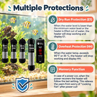 AquaMiracle 100W Dual LED Display Small Aquarium Heater for 10-20 Gal - 5-10 Gal Tanks - image 3