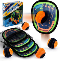 Aywewii toss and catch game with sticky hook and loop paddles and soft balls - view 2