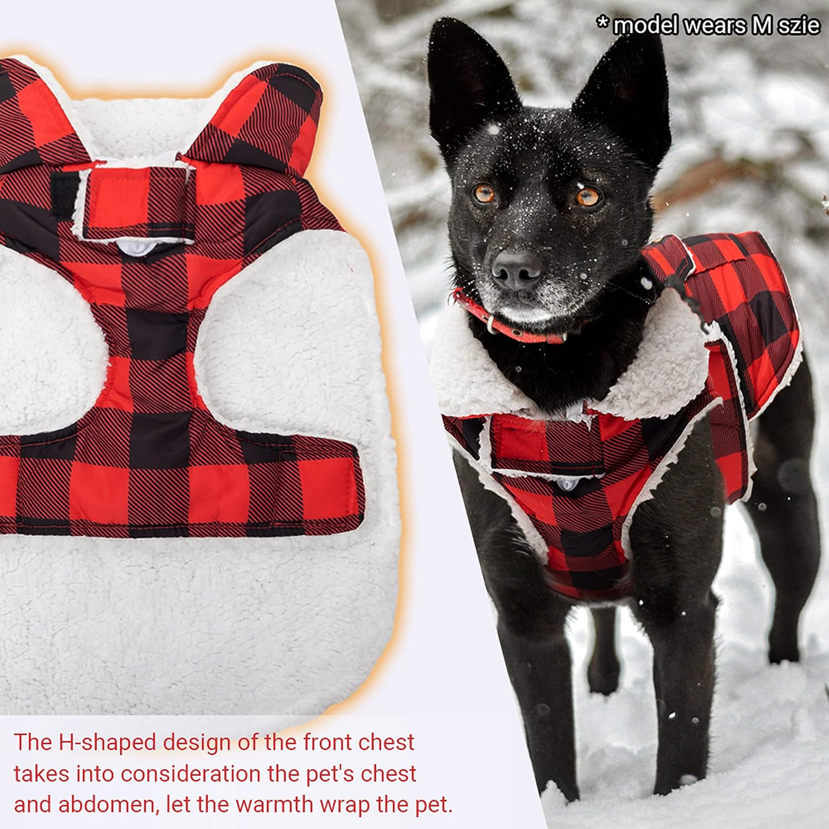 Dog Winter Coat for Cold Weather - Red / X-Large - image 4