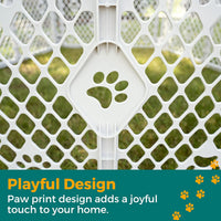 MyPet North States Petyard Plus: 3 Ft. Wide Folding Dog Playpen - 8-Panel / Paw Print Design / Light Gray - image 3