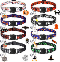 8 Pcs Halloween Cat Collars Breakaway with Bell - Ghost