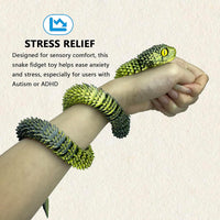 24in 3D Printed Snake Toys, Flexible 3D Printed Animal - Black Gold / 24in - image 2