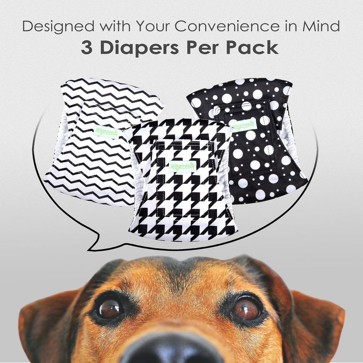 Wegreeco Washable Male Dog Belly Band - Large / Houndstooth - image 2